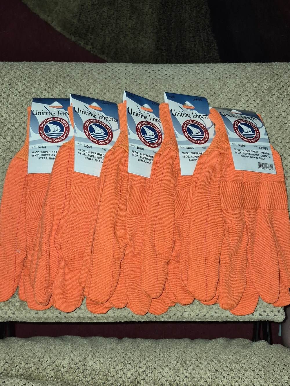High-Visibility Orange Work Gloves